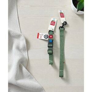 WAU DOG Smart ID Dog Collar With Matching Leash Green NWT